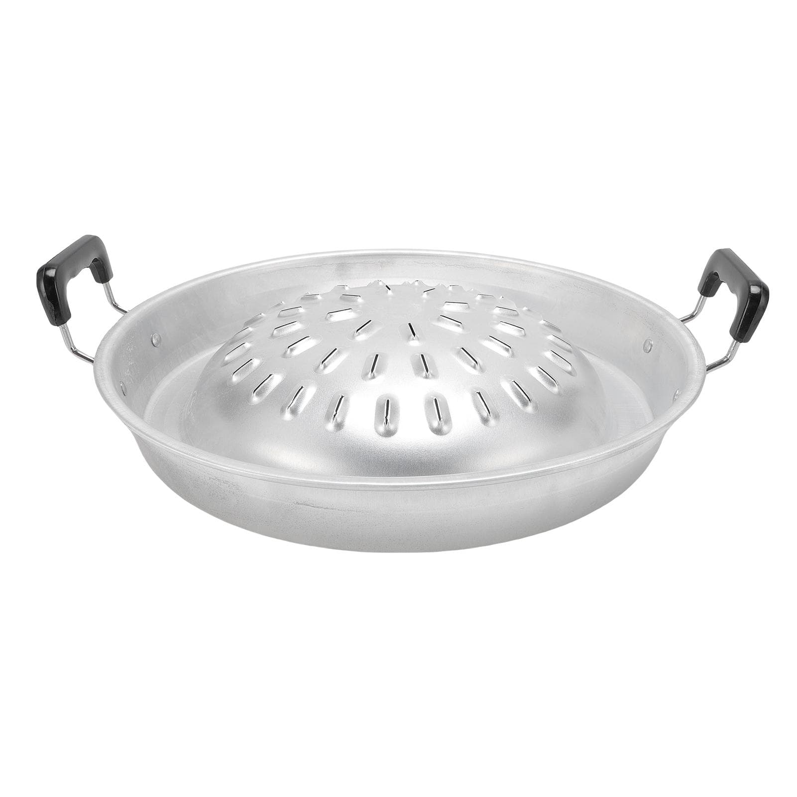 Thai BBQ Grill Pan 2 in 1 Non Stick Even Heating Aluminum Hot Pot Grill Charcoal Pan for Indoor 35cm/13.78in