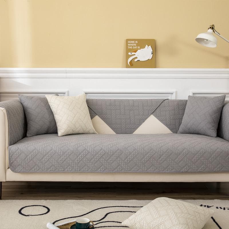 Washed Cotton Style Sofa Cover Fabric Art Sofa Pad Solid Color Universal for Seasons Living Room NonSlip Sofa Cushion Hand Towel 70x70cm 1pcs