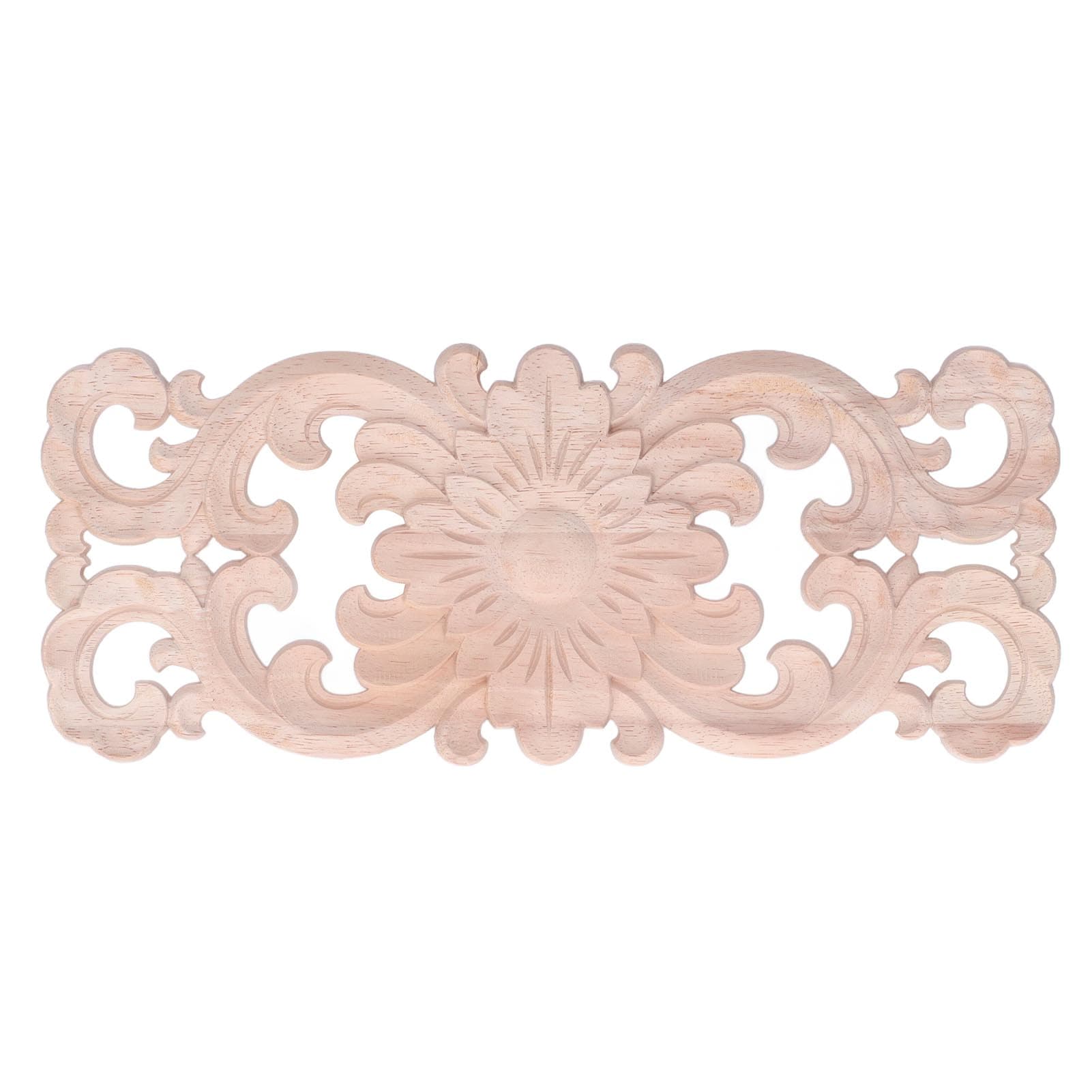 Wooden Appliques DIY Production Exquisite Carving Vintage Style Environmental Decorative Wood