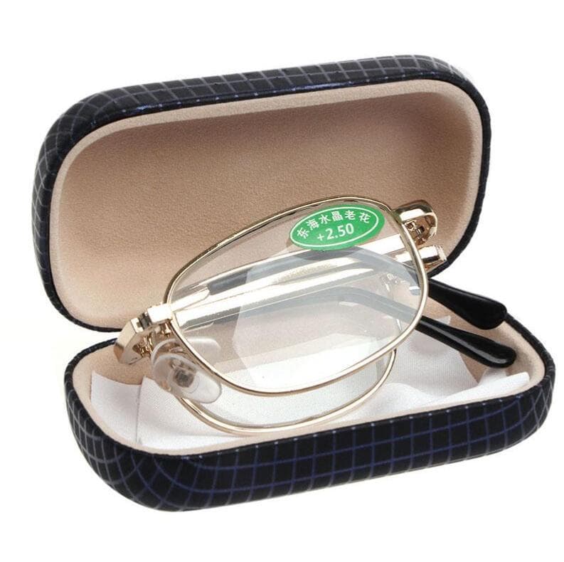 Foldable Metal Full Frame Reading Glasses Case Eyeglass +1.00 To +4.00 1Set +2.50