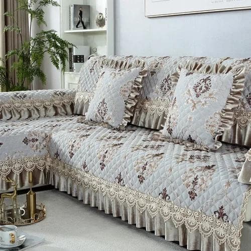 Four Seasons Universal Large Skirt Sofa Cover European Style Non Slip Sofa Mat Luxury Living Room Lace Cushion Sofa Towel 40x70cm 3edge 18cm