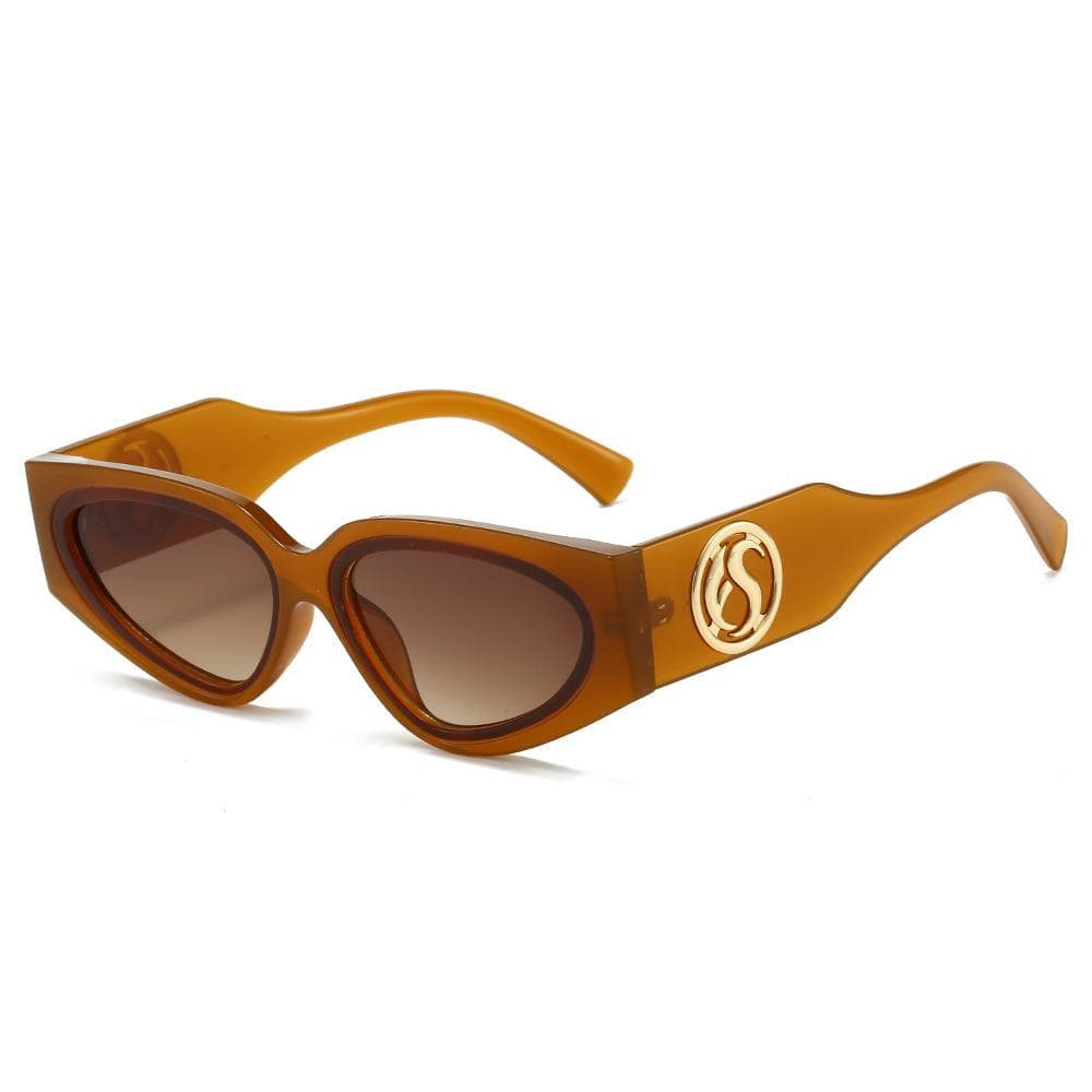 New Retro Small Frame Wide Leg Gradient Cat Eye Sunglasses Y2K Fashion Women Men UV400 Sun Glasses Casual All Match as picture