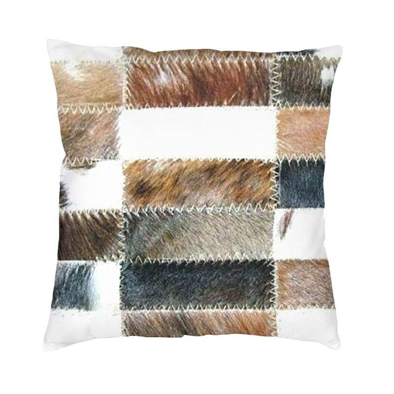 Scottish Highland Cow Cowhide Texture Pillow Living Room Decoration Kawaii Animal Hide Leather Cushion Printing Pillowcase 30x30cm 12x12in