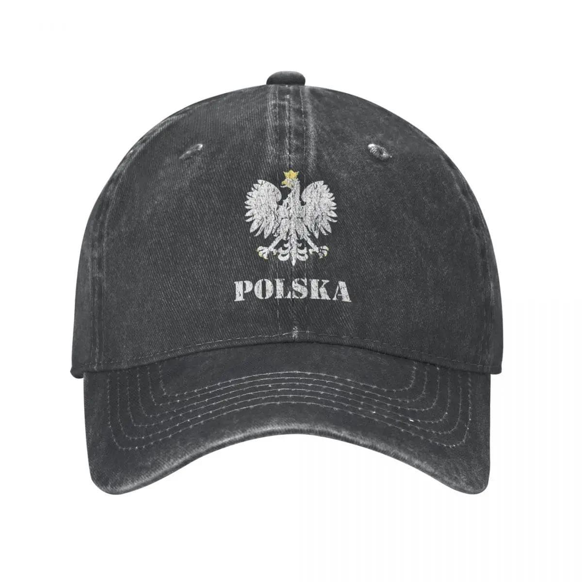 Vintage Polska Vintage Poland Polish Flag Baseball Cap  Distressed Denim Polish Eagle Outdoor Activities Caps Hat Adjustable black