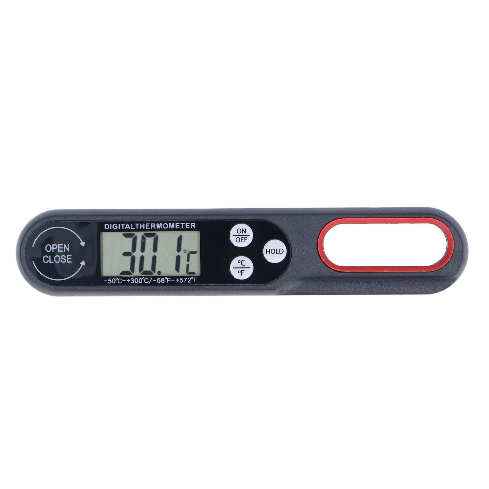 Digital Food Thermometer Instantly Read Accurate Foldable Food BBQ Grill Cooking Temperature Meter black