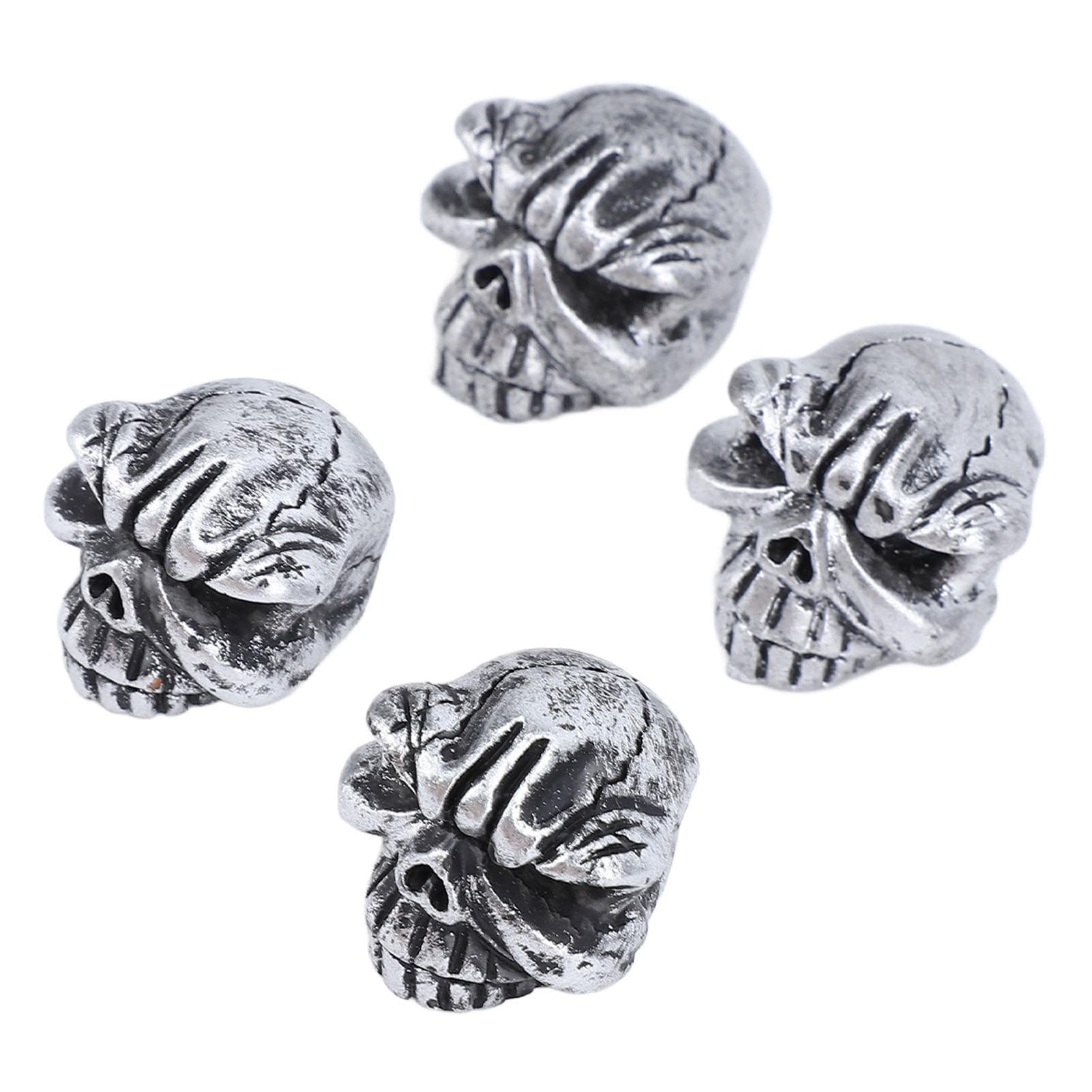 4PCS Tires Valve Stem Cap Universal Fit Skull Style Cool Look Valve Stem Cover for Car Truck Bike