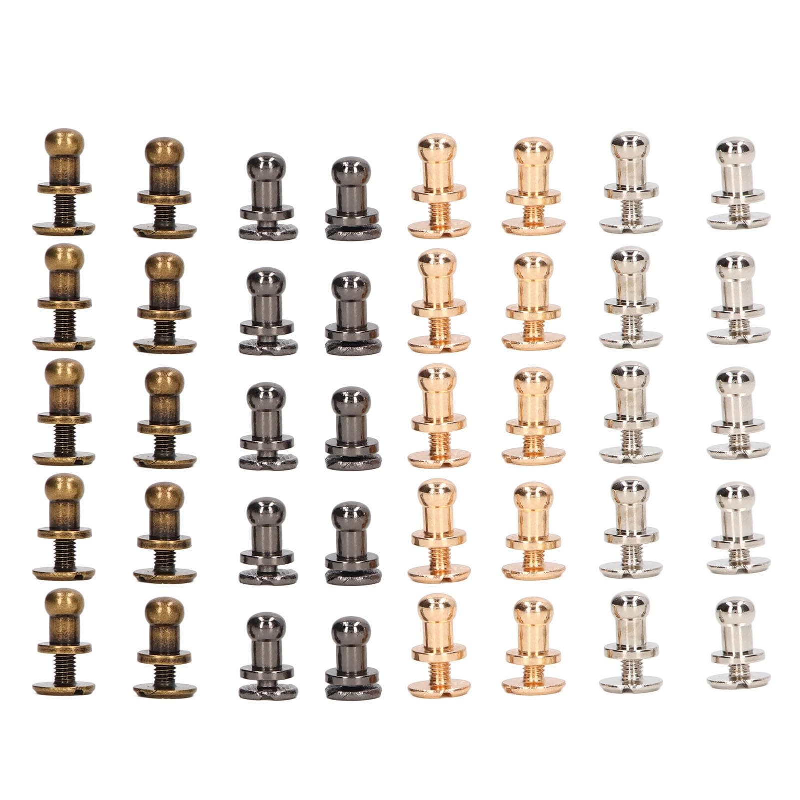 40 Pcs Chicago Screws 7x5mm Brass Shiny Beautiful Good Toughness Leathercraft Rivets for DIY Belt
