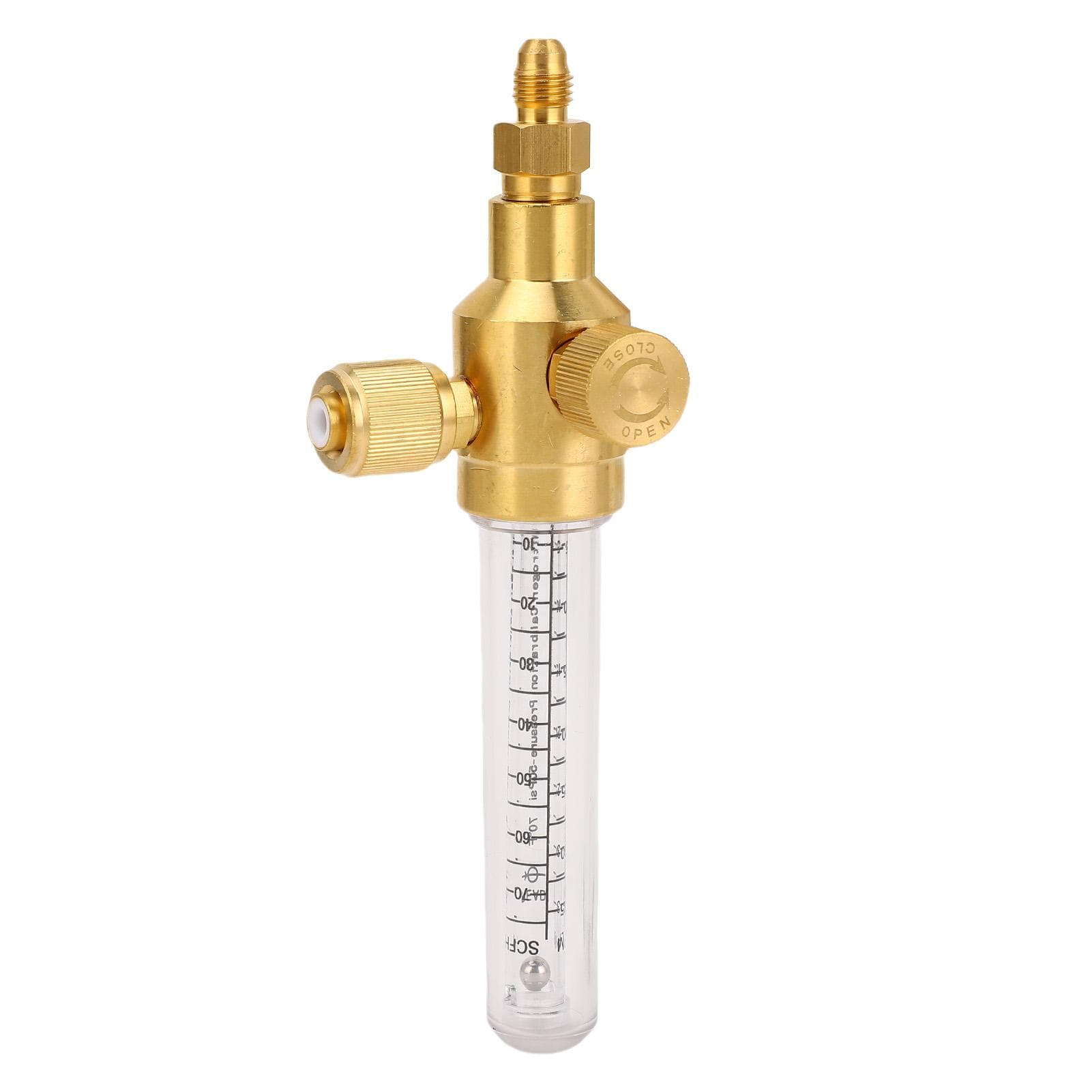 Nitrogen Flow Indicator Pure Copper Double Scale 14in Thread Inlet Outlet Connection Nitrogen Flow