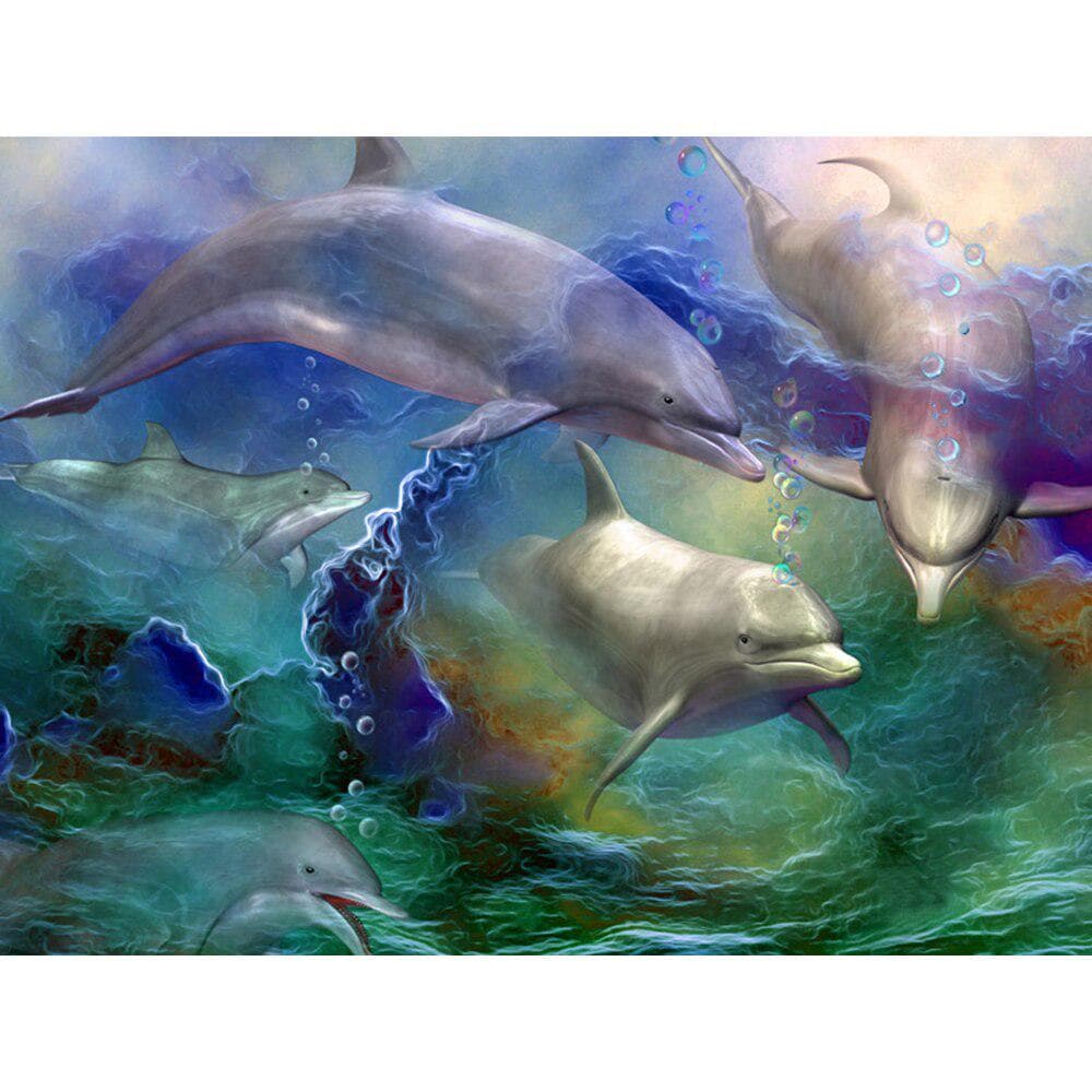 Diamond Painting Animals Dolphin Pattern Beadwork Diamond Embroidery Dolphin Crystal Painting Mosaic 20X30CM