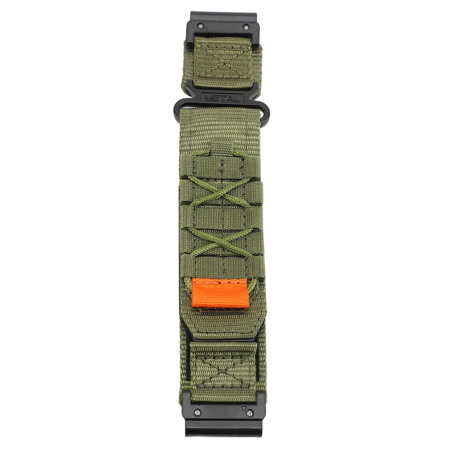 26mm Nylon Watch Band Quick Fit Hook and Loop Sport Loop Replacement Band for Fenix 8 51mm for green