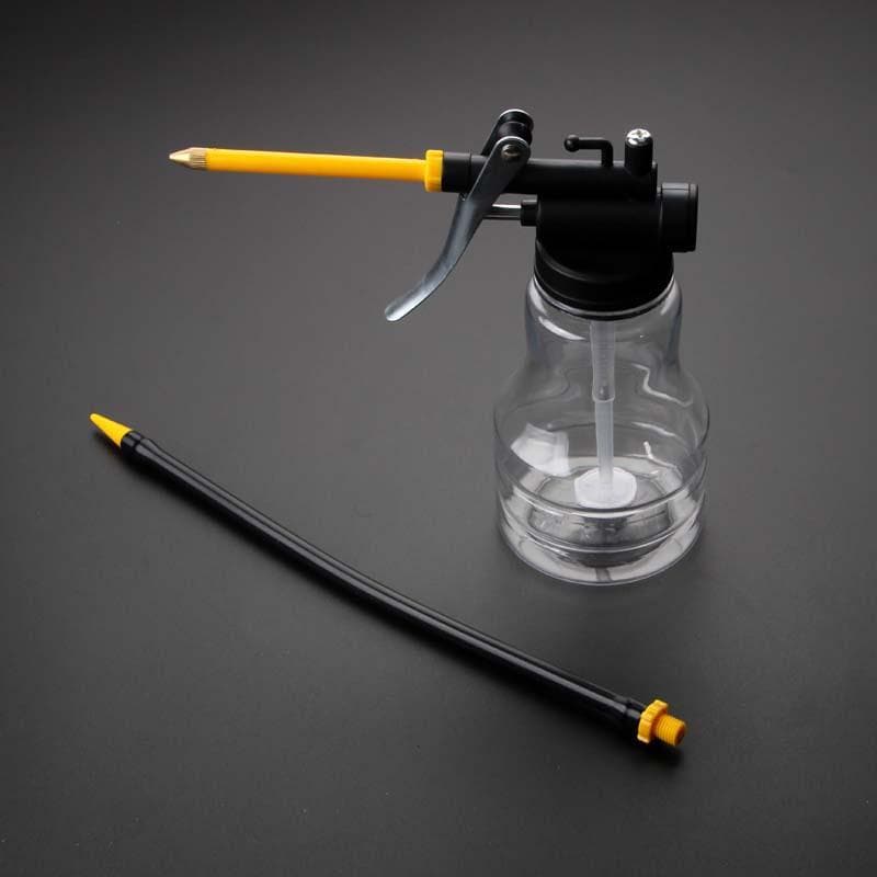 Grease Gun Oil Pump 250ml/350ML Plastic Transparent High Pressure Oiler Manual Oiling Gun Lubrication Oil Can Bottle with Rigid Spout 250 ml