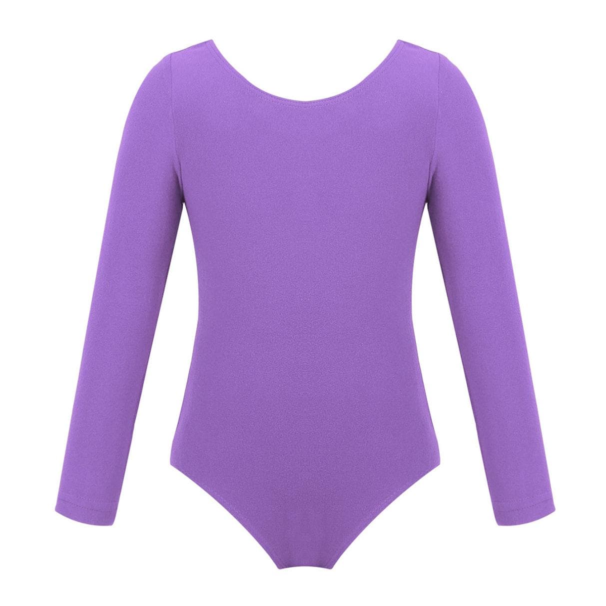 Gymnastics Leotards for Girls Long Sleeve Ballet Dancer Leotard Dress Kids Dance Clothing 5-6 Years lavender