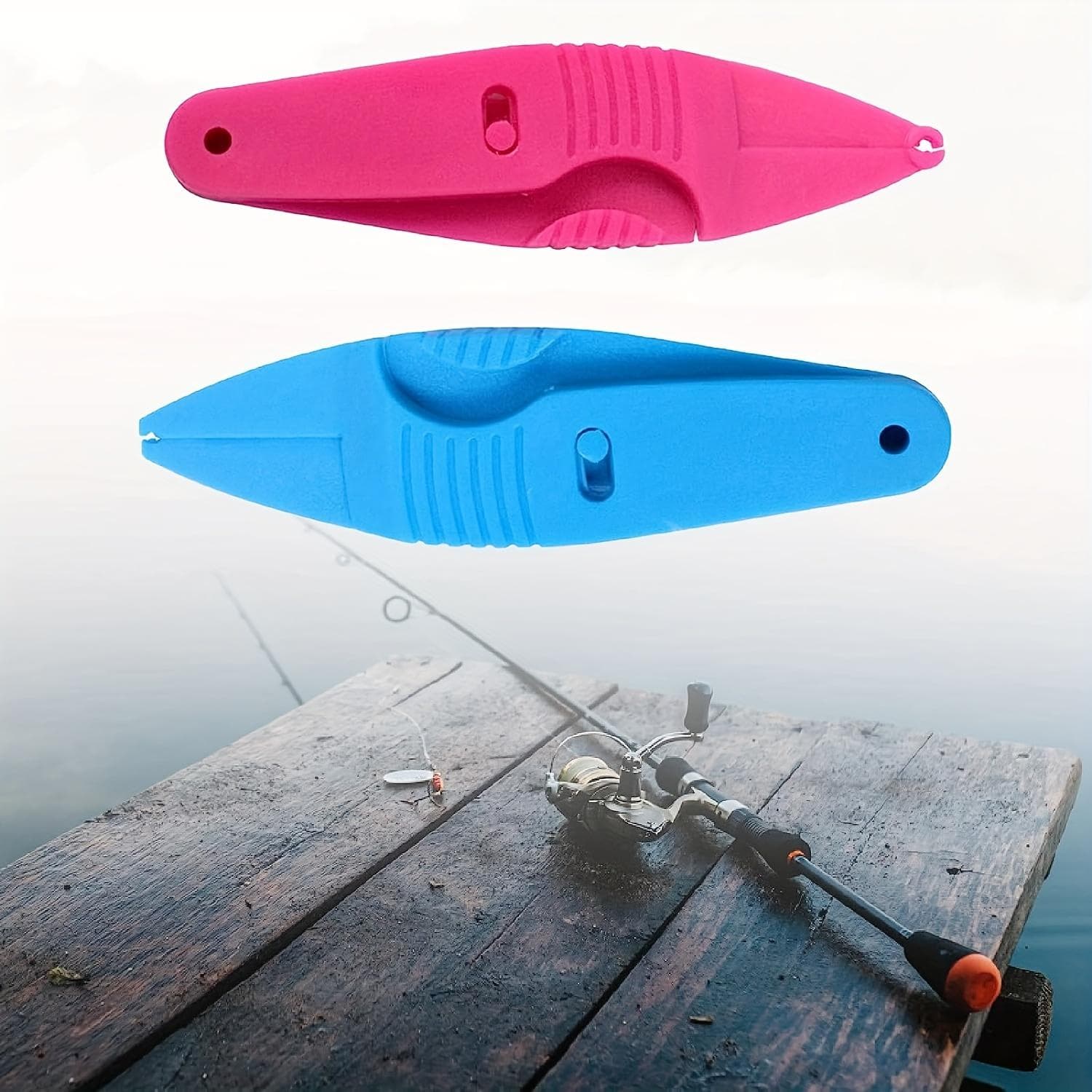 2 Pieces Earthworm Holder Knife Mini Red Worm Holder Earthworm Tool 11.5cm 17g Plastic Clip Pack of 2