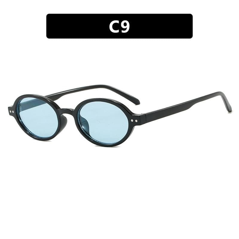 New Retro Small Oval Sunglasses Women Fashion Clear Ocean Lens UV400 Protection Trending Sun Glasses for Men Outdoor