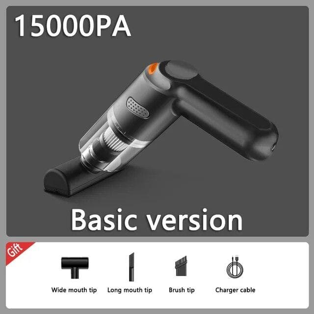 New 15000PA Wireless Home Vacuum Cleaner USB Charging 120W Portable Cleaning Appliance Mini Wet and Dry Vacuum Cleaner Household Car black