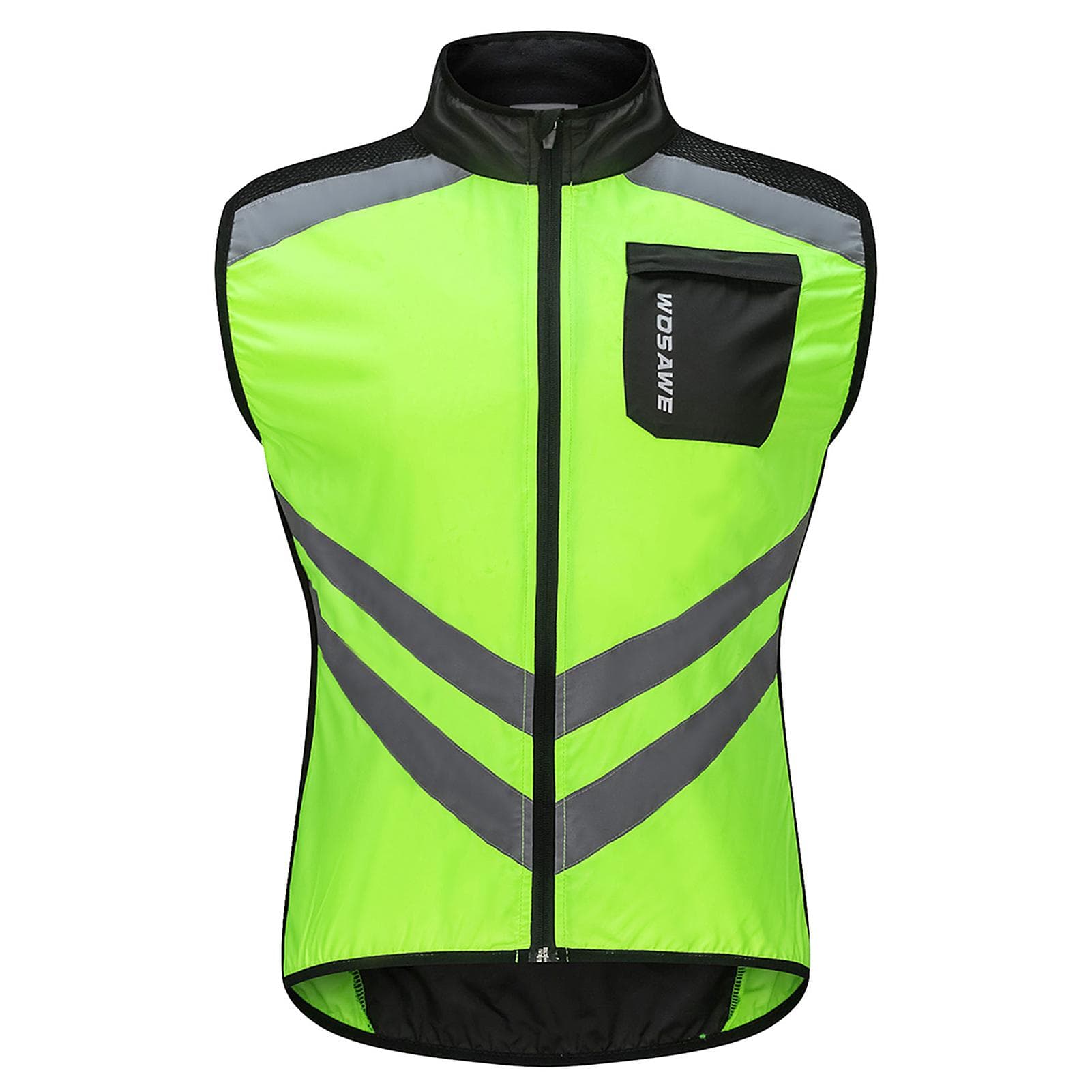 Men Cycling Vest Foldable Quick Dry Breathable Reflective Sports Safety Bike Vest for Riding L green
