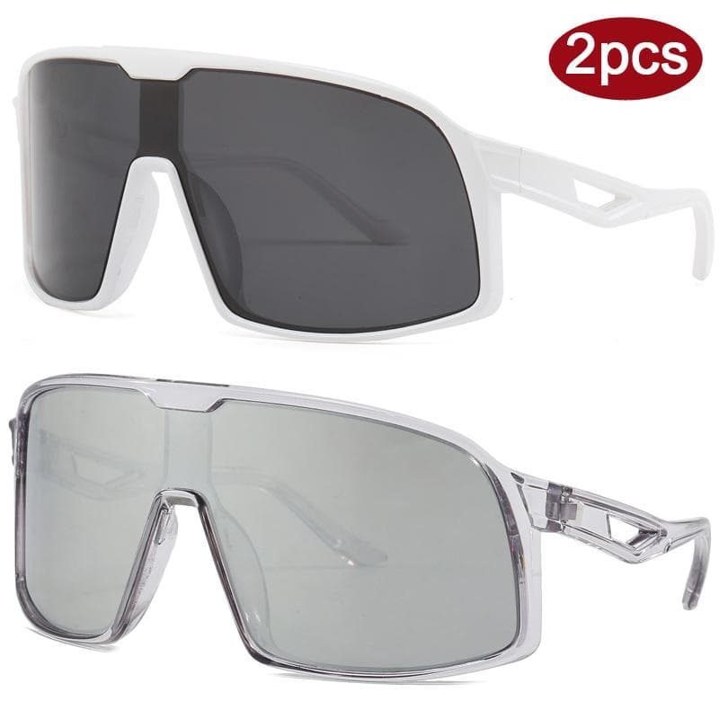 1/2pcs Cycling Sunglasses Large Frame UV400 Protection Outdoor Sports Goggles for Men Women Driving Fishing