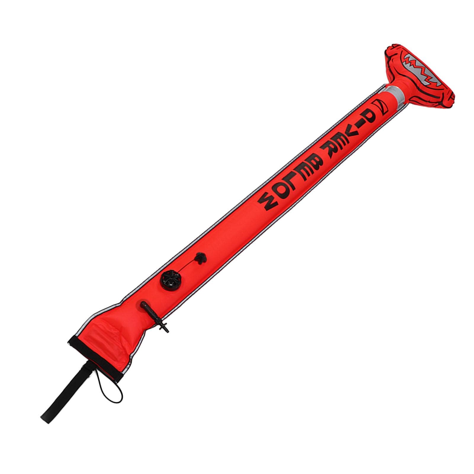 Scuba Diving Surface Marker Nylon Hammerhead Shark Pattern Inflatable Safety Signal Tube for Diving