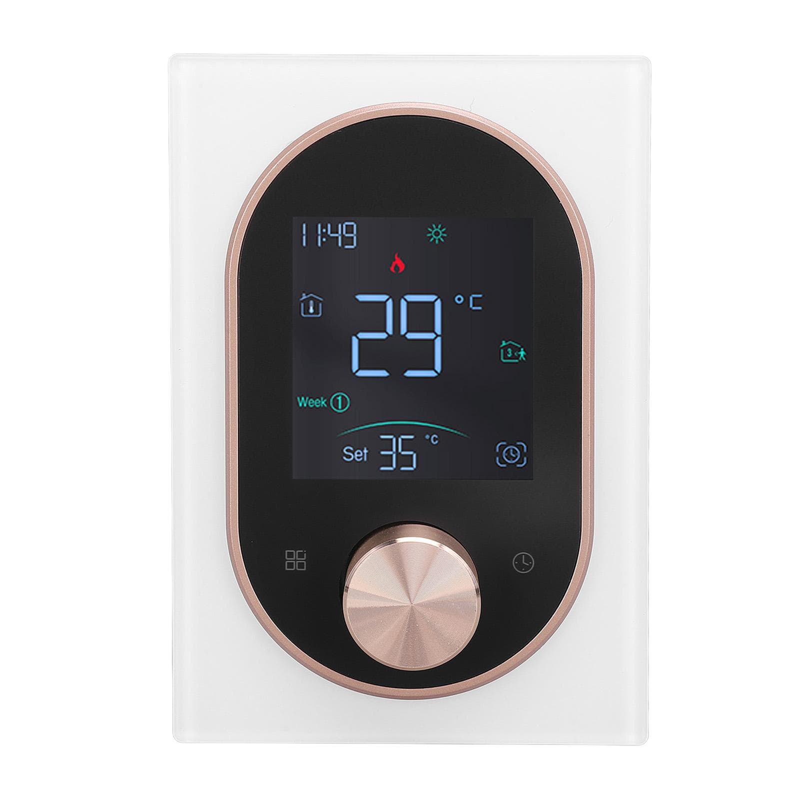 Smart Color Thermostat LCD Programmable Knob Control Touchscreen Electric Heater Thermostat with