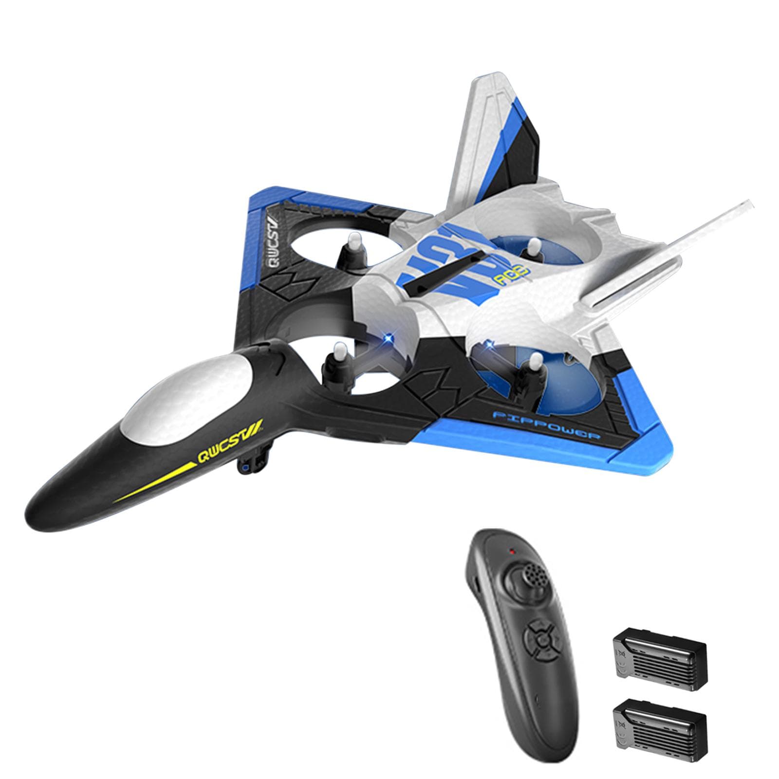 Remote Control Airplane with Camera 4K Remote Control Plane Gliding Aircraft Flight Toys for Adults no camera-2 battery blue