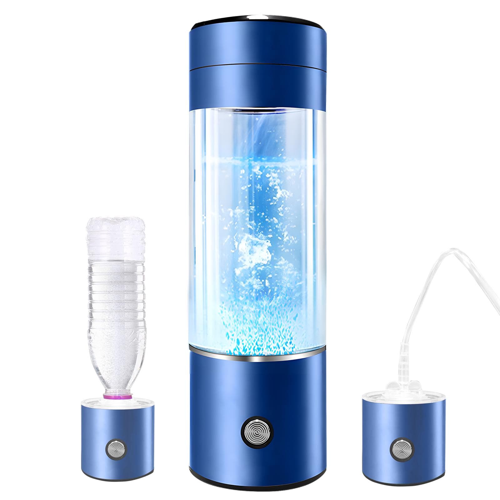 Portable Hydrogen Water Bottle Generator - Hydrogen Water Ionizer Machine with PEM and SPE blue