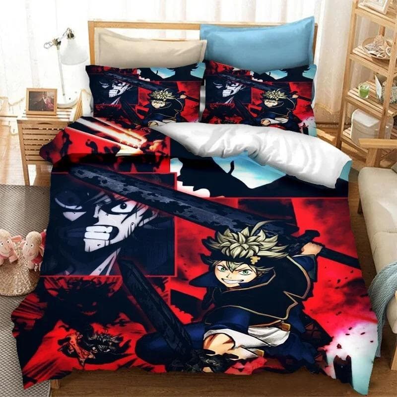 Anime Black Clover Asta Bedding Set Duvet Cover Bedroom Comforter Covers Single Twin King Size Quilt Cover Home Textile EU Single 135x200cm
