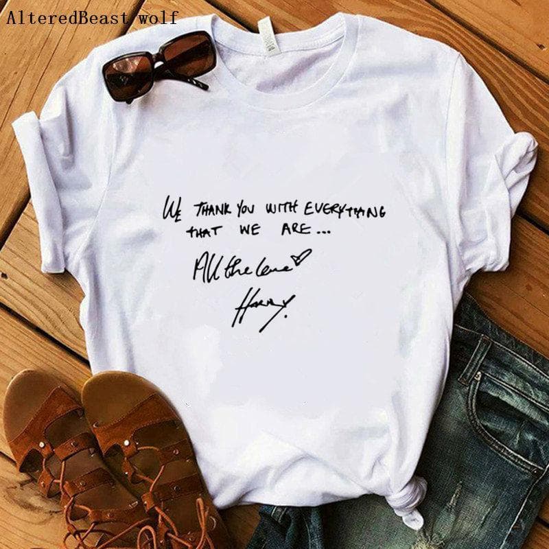 Harry Styles Love On Your Printed Women T-Shirts Casual Tee Tops Summer Short Sleeve M