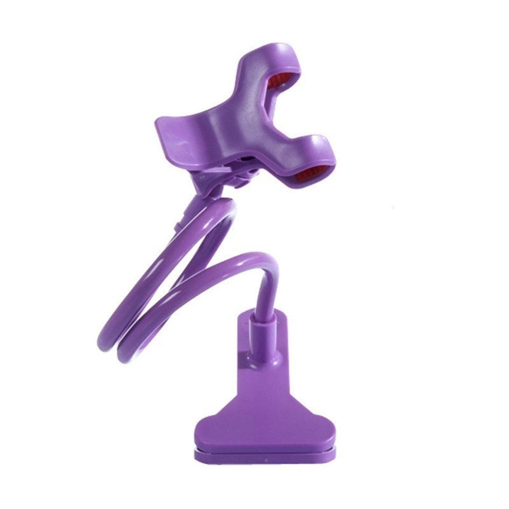 360 Rotating Flexible Arm Phone Holder Desktop Bed Lazy Tablet Clip Bracket Mobile Stand Support 73 cm purple