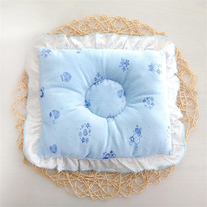 Baby pillow, newborn anti deviation head shaping pillow, baby health groove pillow, newborn head protection pillow, all seasons blue