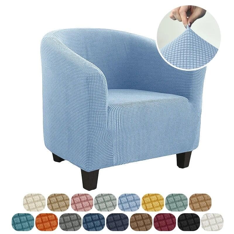 Club Chair Cover Stretch Tub Chair Slipcover Solid Color Sofa Cover Polar Fleece Couch Covers for Study Bar Counter Living Room 1pcs