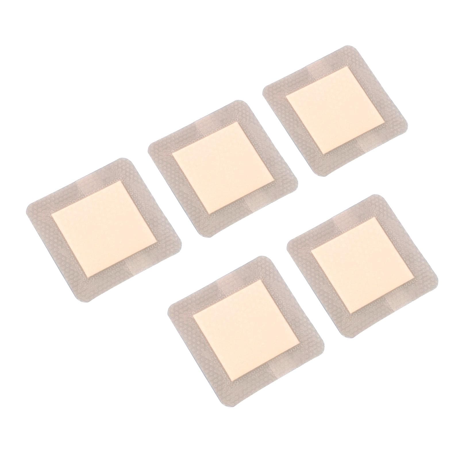 5pcs Silicone Gel Wound Dressing Patch Wound Protection Accelerate Healing Self Adhesive Waterproof 3 X 3in