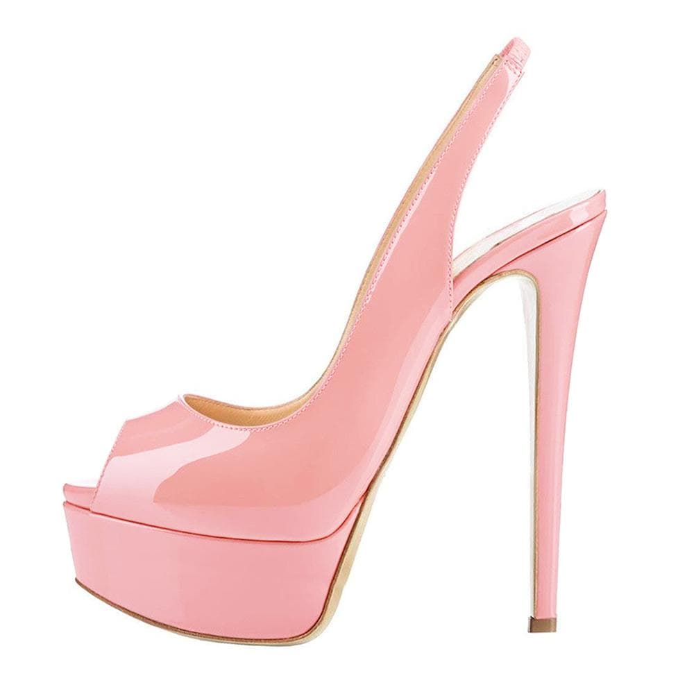 Women Sandals Sexy 14CM Super High Heels Open Toe Platform Sandals Gladiator Party Dress Red Wedding Shoes 38 pink