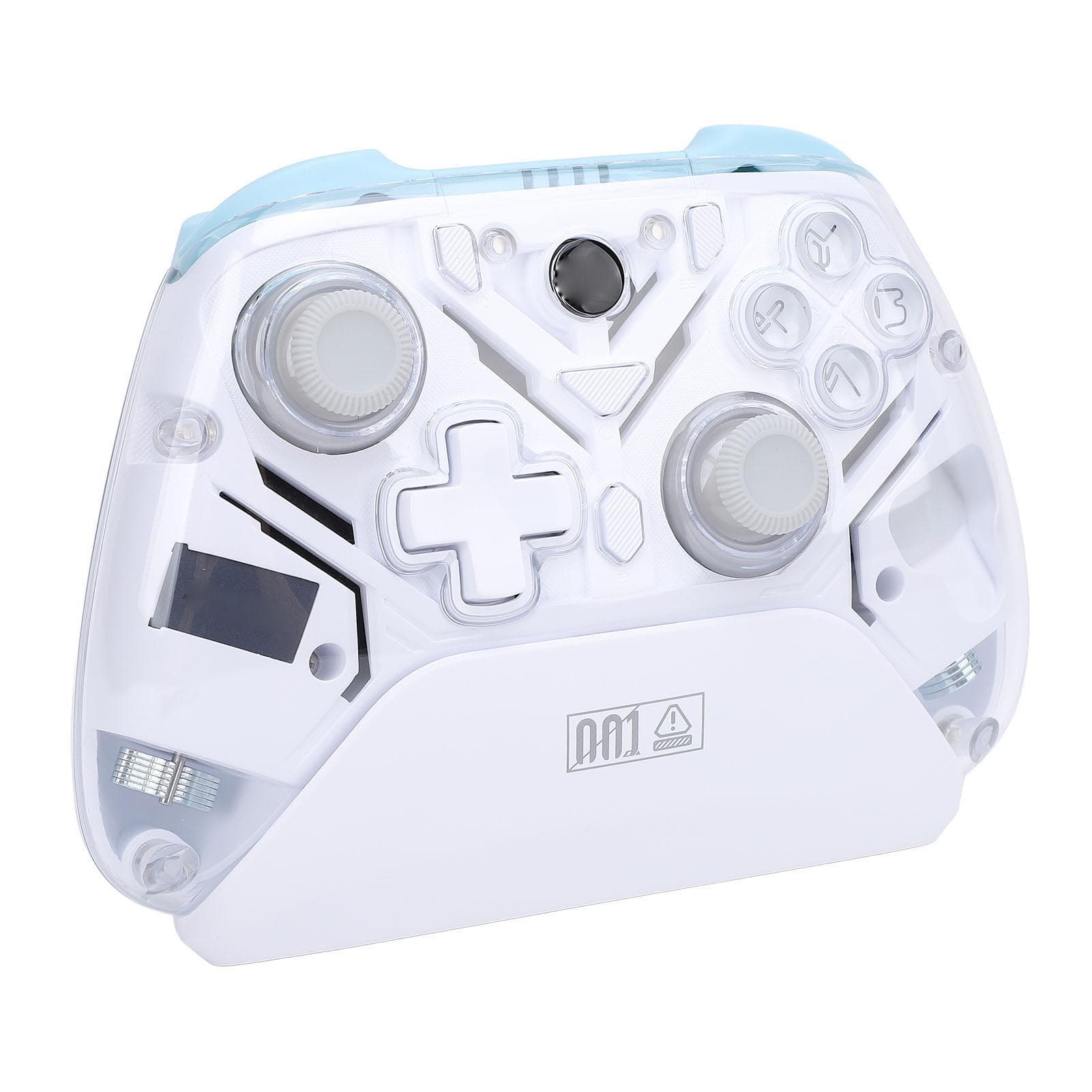 2.4G Wireless Gaming Controller with Hall Trigger RGB Light Turbo Burst Bluetooth PC Video Game white