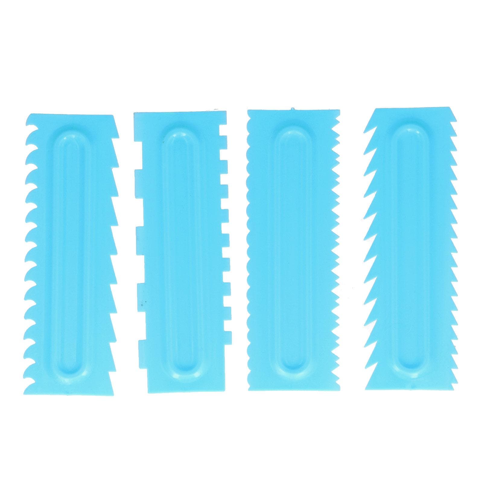 4PCS Cake Scraper Cake Decorating Comb Icing Smoother Cream Scraper Fondant Icing Tools