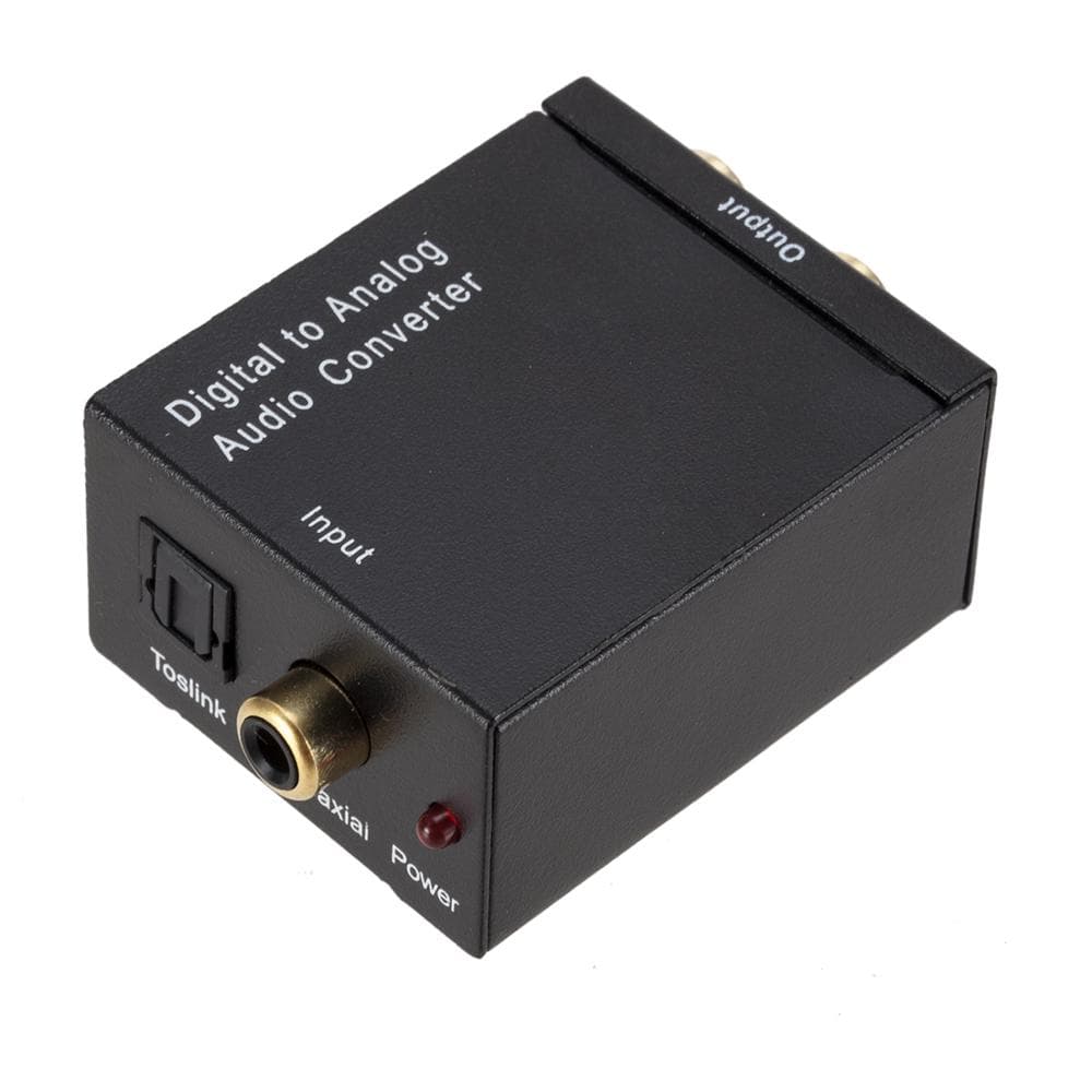 Digital to Analog Audio Converter Audio Switch Box Optical to RCA AV black