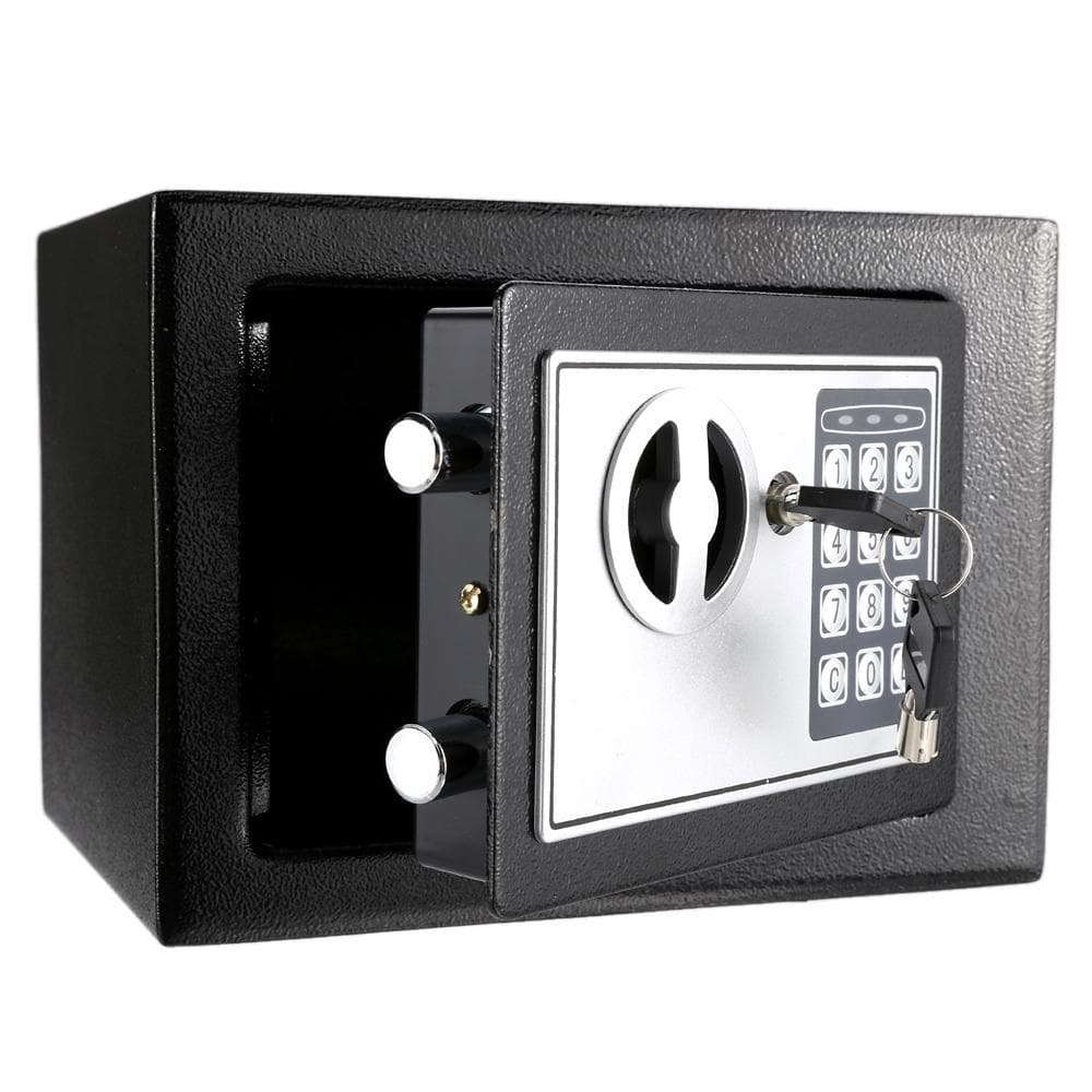 Electronic Digital Keypad Lock Safe Security Box All Steel for Home Office black