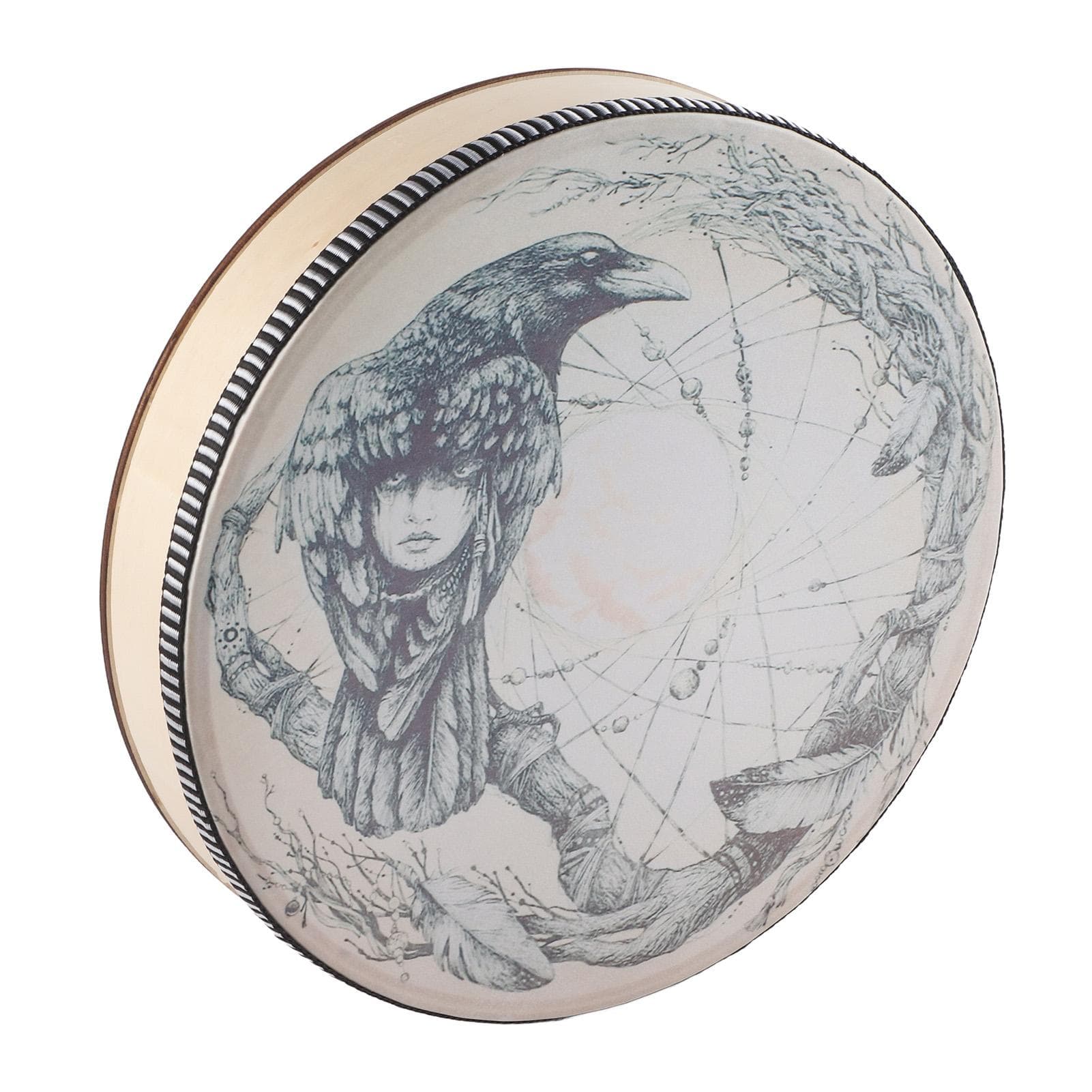 Shaman Drum with Drum Stick Deep Bass Healing Tool Decoration
