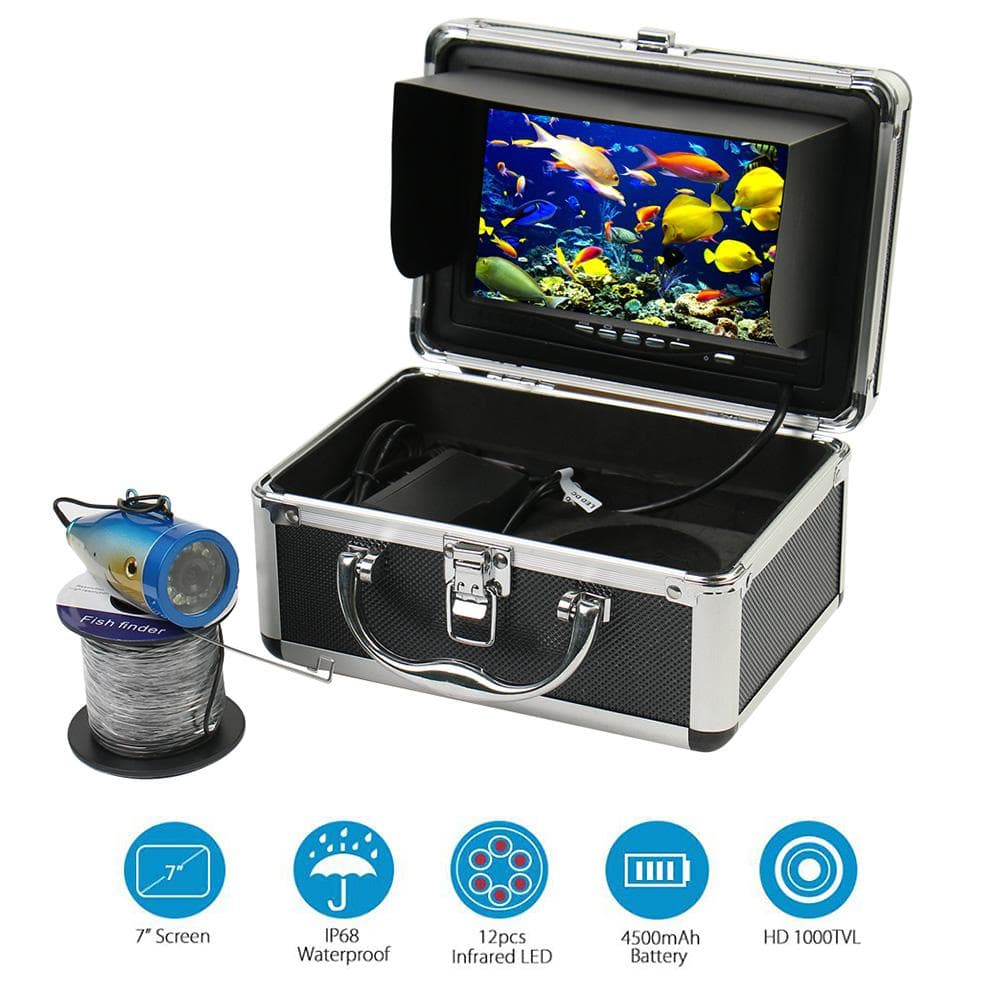 Underwater Fishing Camera Fishing Camera with 7 Color LCD Monitor IP68 Waterproof Underwater EU Plug