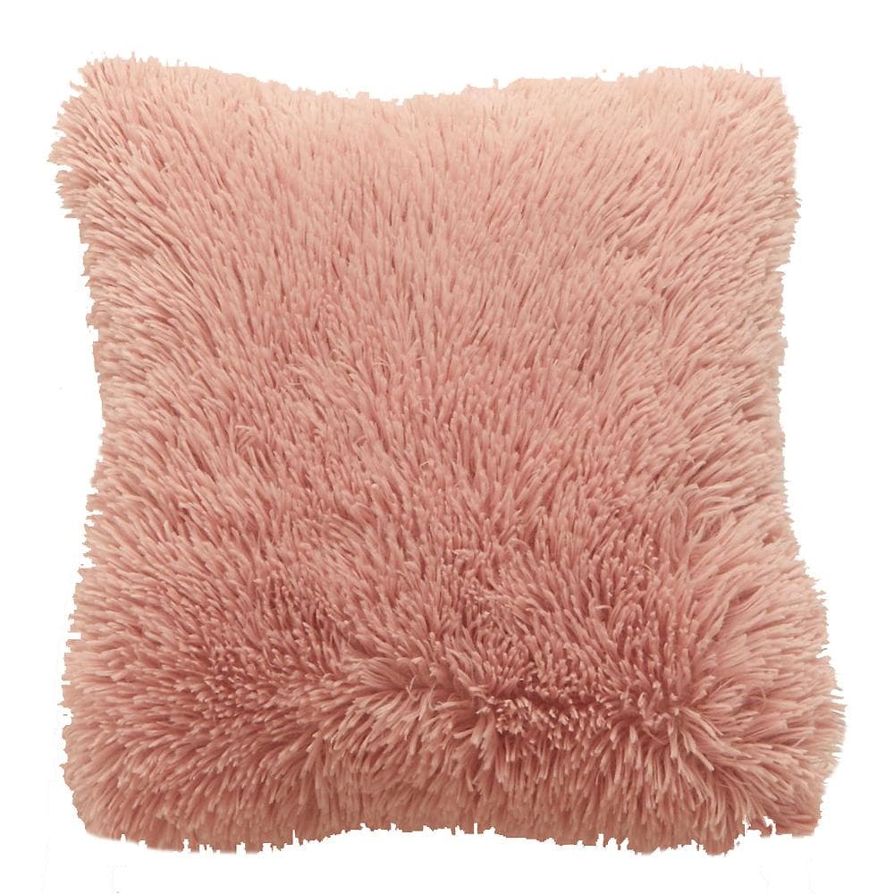 43*43 cm Solid Color Plush Throw Pillowcase Cushion Cover Sofa Decoration pink