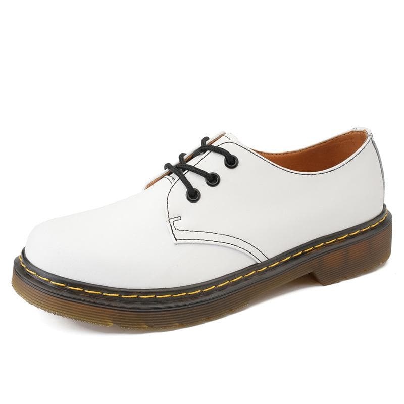 Fashion Men's Leather Shoes Luxury Outdoor Brand Thick Bottom Casual Oxford Shoes for Men Lace Up Loafers Beef Tendon Outsole Work Shoes 42 white
