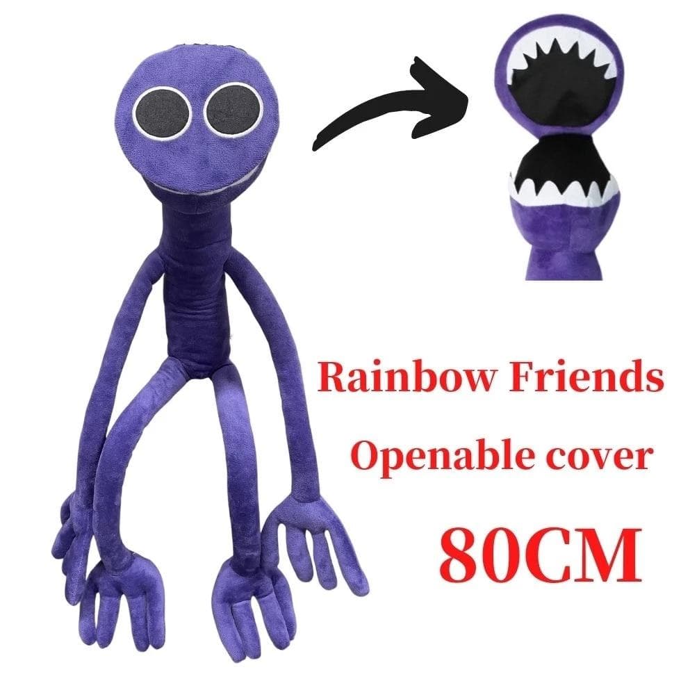 50-80cm Rainbow Friends Plush Doll Toy Game Character Cartoon Purple Monster Soft Plushie Stuffed Halloween Toys Gift for Kids 80cm