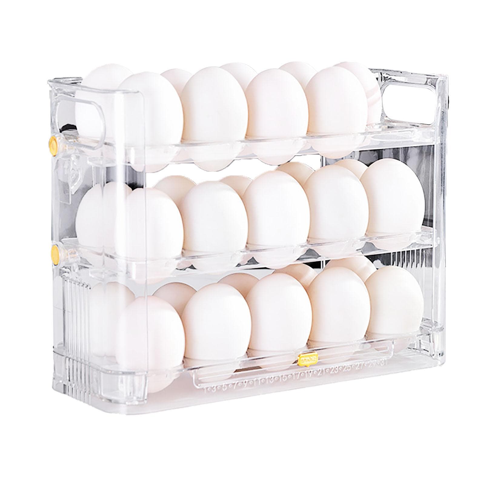 Refrigerator Egg Holder Space Saving Kitchen Egg Organizer Reversible Installation Plastic Egg