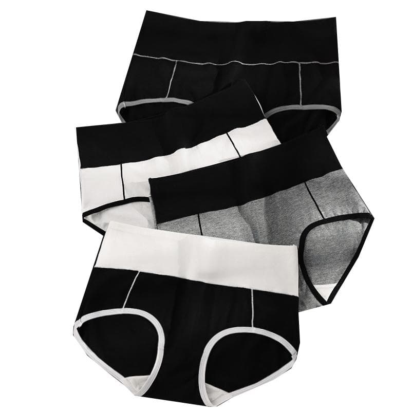 High Waist 4Pcs/Set Cotton Panties Women Underwear Briefs Female Lingerie Plus Size M-5XL XL
