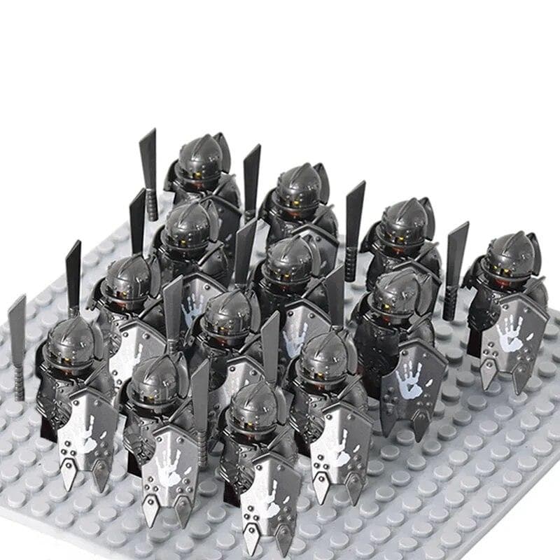 13pcs Medieval Age Castle Knights Military War Armored Rome Soldiers Spartan Warrior Figures With Sword Building Block Set Toys