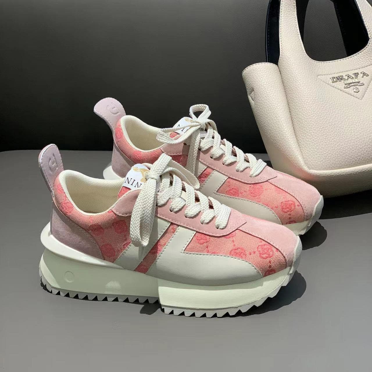 Genuine Leather Forrest Gump Shoes Women's Spring New Thick-soled Heightened Small Waist Casual Sports Daddy Shoes 39