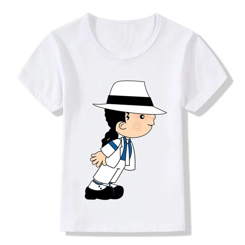 Michael Jackson Cartoon Design Children T Shirt Boys /Girls Rock N Roll Star Tops T -Shirt Kids Casual Clothes 7T