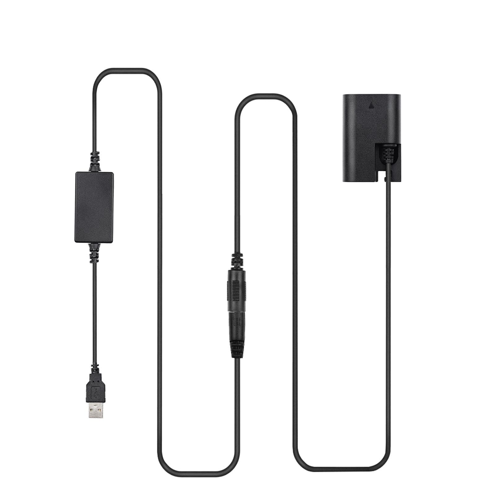 Andoer DR-E6 USB Power Kit AC Adapter Replacement DC Coupler Dummy Battery Single USB Input black