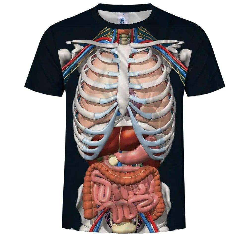 Fashion Funny Six-pack Abs Muscle Tattoos T Shirt for Men Round Neck Short Sleeve Tees Cool Streetwear 3D Printed t-shirt L