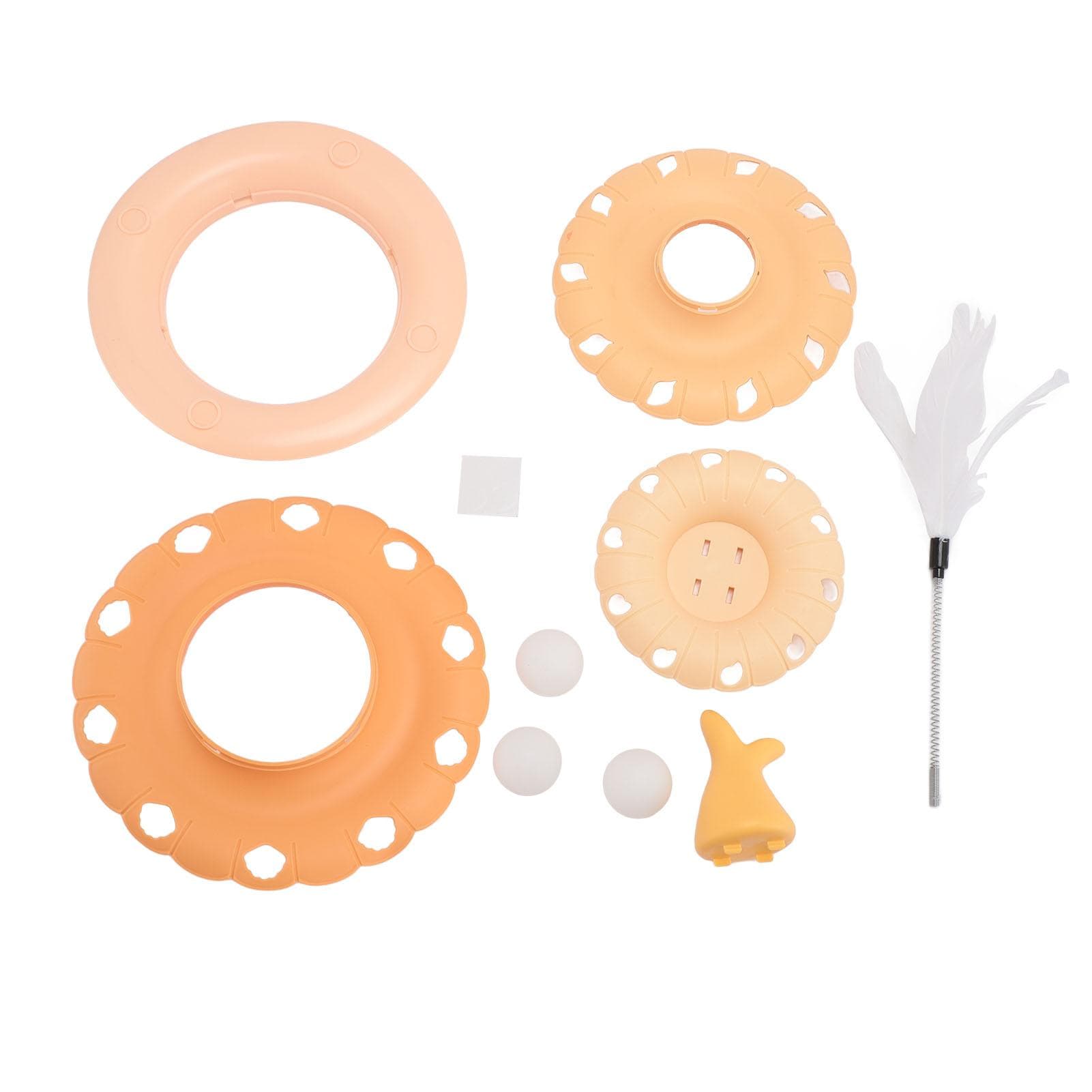 Cat Turntable Toys Multipurpose Interactive Fun Teeth Grinding Bite Resistance Cat Ball Track Toy orange