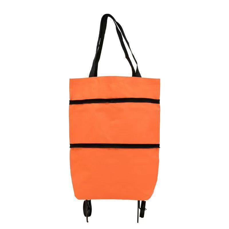 New Large-capacity 360-degree Wheel Travel Bag Grocery Tote Bag Rolling Luggage Bag With Pull Handle And Wheels orange